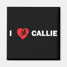I Love Callie Carré Magnet (Dark)