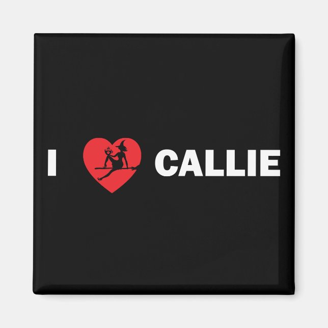 I Love Callie Carré Magnet (Dark) (Devant)