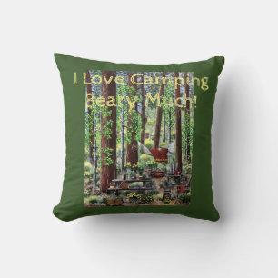 I Love camp Beary Beaucoup Coussin