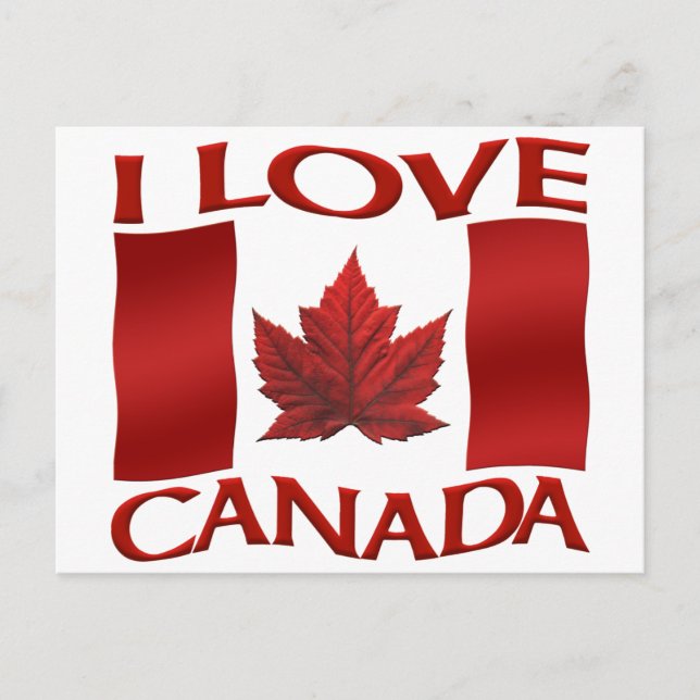 I Love Canada Souvenir Cartes postales Canada (Devant)