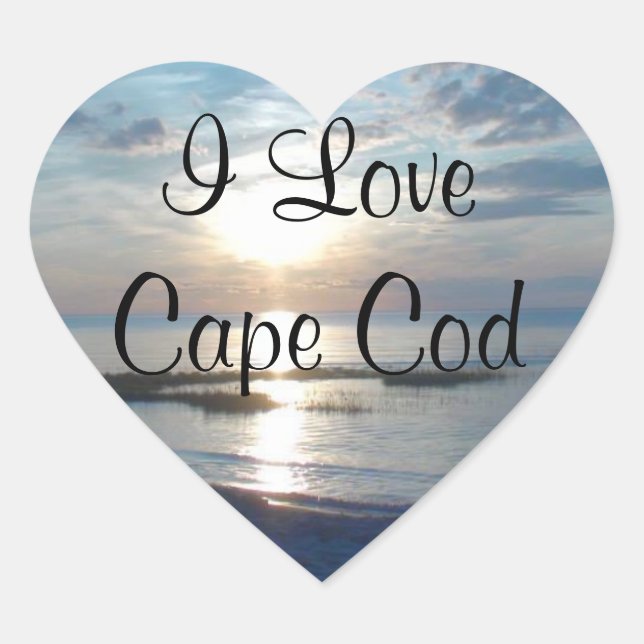 I Love Cape Cod Heart Stickers (Devant)