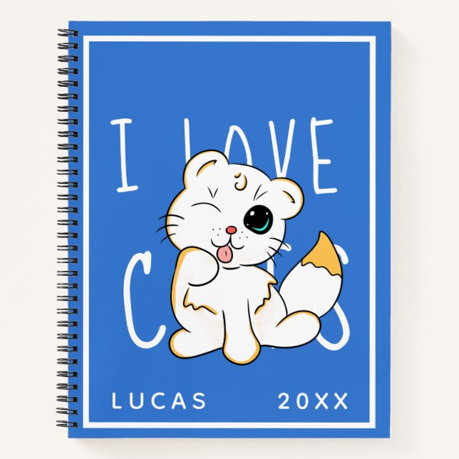 I Love Cats - mignon nom Modèle Carnet (Devant)