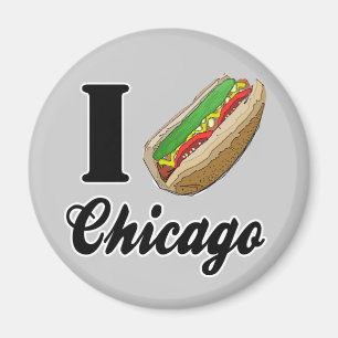 I Love Chicago Hot Dogs Refrigerator Magnet