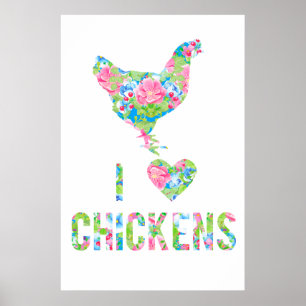 I Love Chickens Poster Commande spéciale