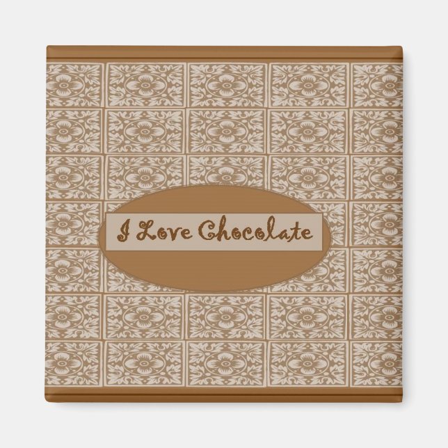 I Love Chocolate Classic Fridge Magnet (Devant)