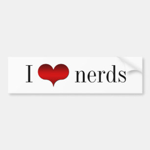 I Love (Coeur) Nerds Bumper Sticker