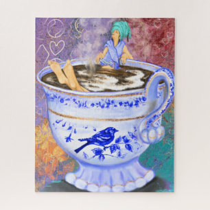 I Love Coffee Girl Imaginaire Puzzle Peinture
