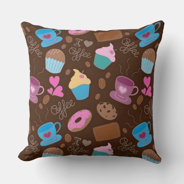 I Love Coffee Sweets & Traitements Jeter Oreiller (Recto)