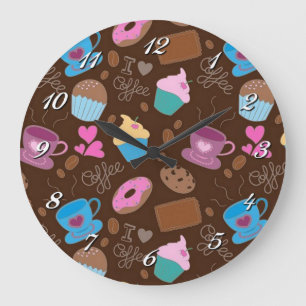 I Love Coffee Sweets & Traitements Mur Horloge