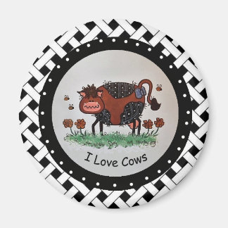 I Love Cows Magnet