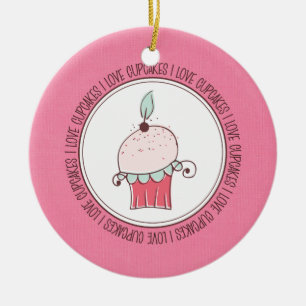 I Love Cupcakes Céramique Noël Ornements