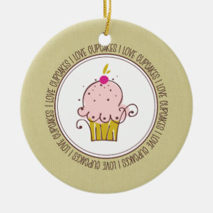 I Love Cupcakes Céramique Noël Ornements