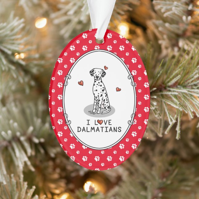 I Love Dalmatians (noir 1) Coeurs mignons (Arbre)