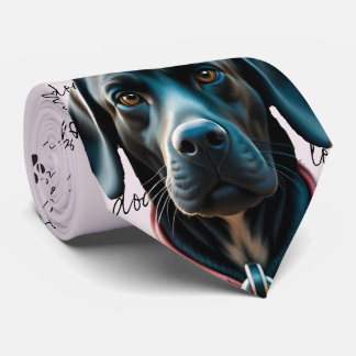 I Love Dogs Black Labrador Cravate