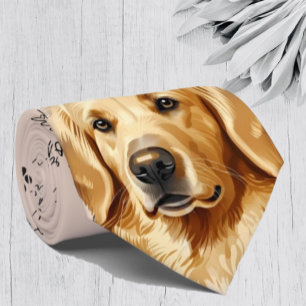 I Love Dogs Golden Retriever Labrador Cravate