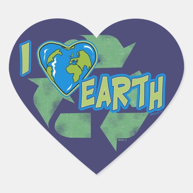 I Love Earth Recycle Sticker (Devant)
