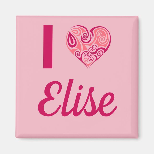 I Love Elise Tribal Heart Magnet (Devant)