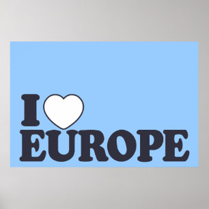 I LOVE EUROPE poster personnalisé