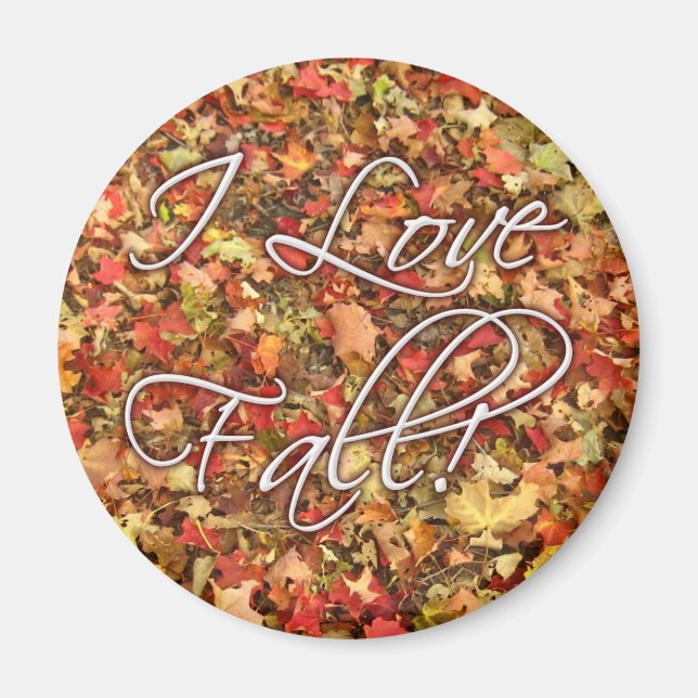 "I Love Fall" Magnet Feuille (Devant)