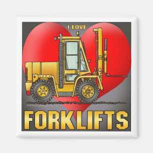 I Love Forklifts Trucks Magnet