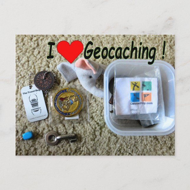 I Love Geocaching carte postale : Ouvrir le cache (Devant)