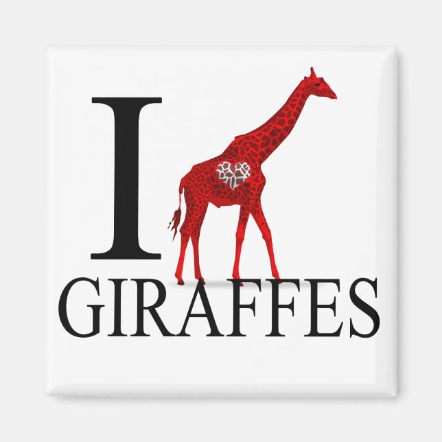 I Love Giraffes Magnets (Devant)