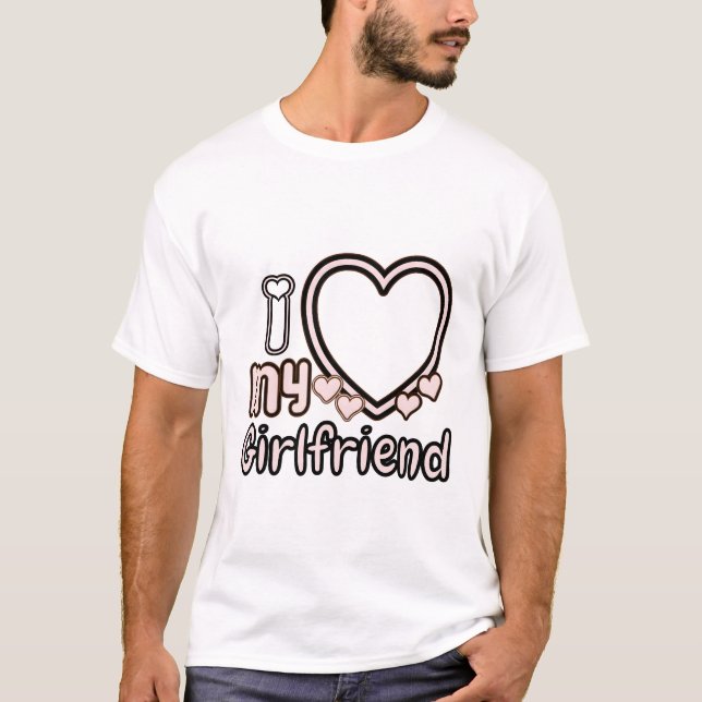 I Love Girlfriend T-Shirt personnalisé (Devant)