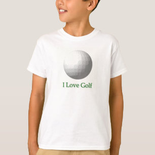 I Love Golf Design T-Shirt pour enfants