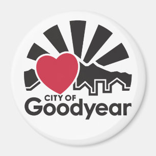 I Love Goodyear Round Magnet