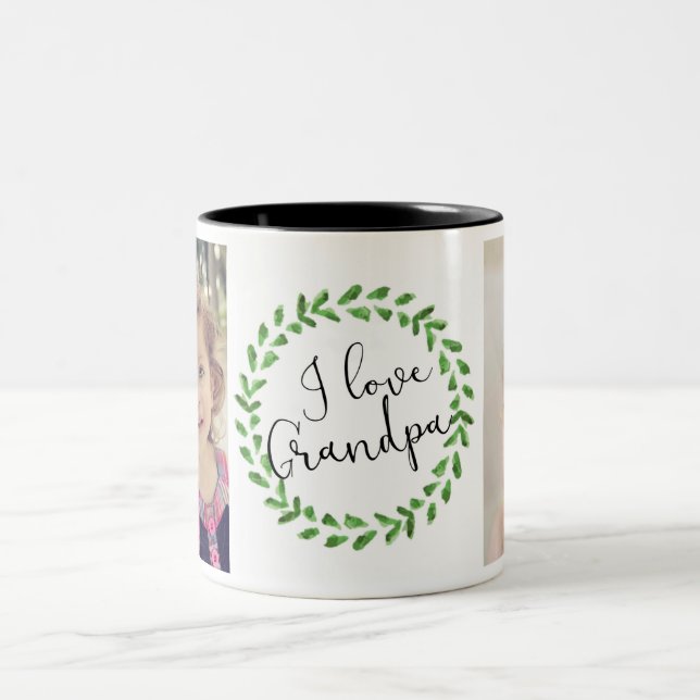 I Love Grand-Père Custom Photo Mug (Centre)