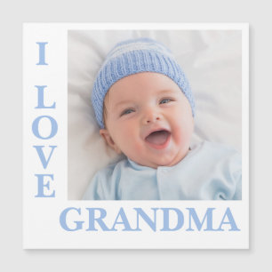 I Love Grandma Typographie Photo Carte magnétique