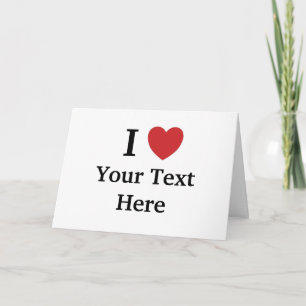 I Love Greeting Card Modèle - Ajouter le texte