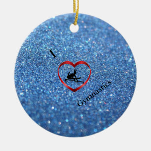 I Love Gymnastique Blue Sparkle Ornement