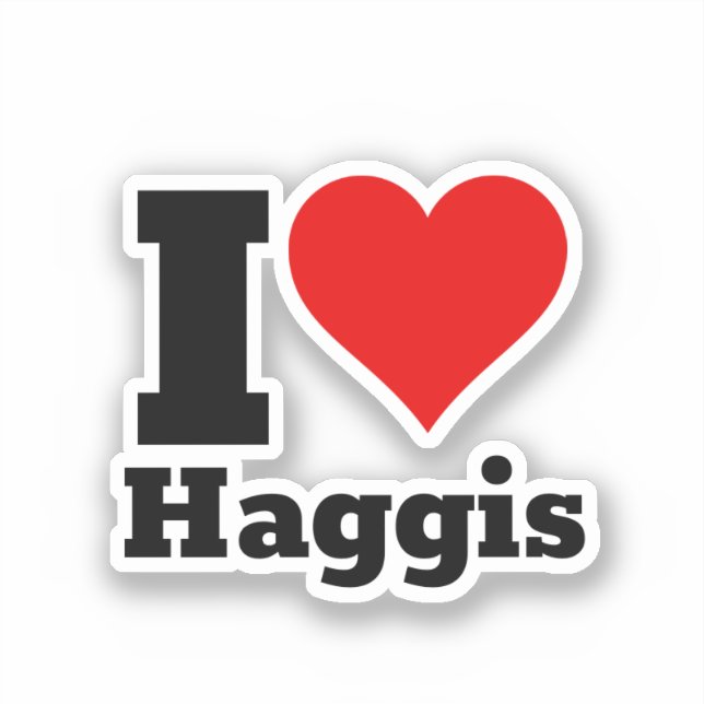 I Love Haggis Carré Sticker (Recto)