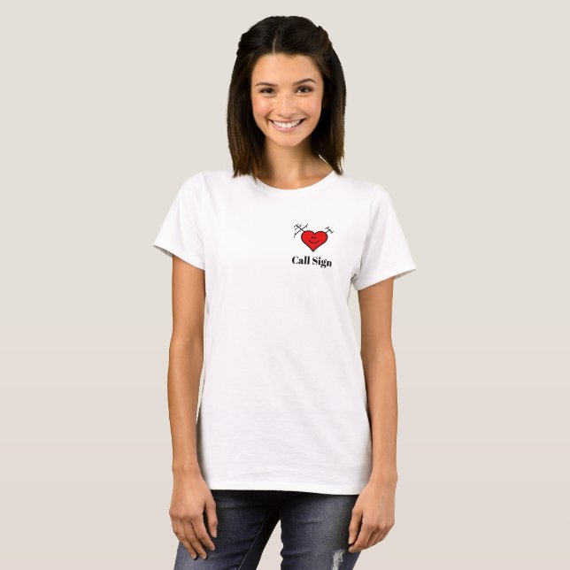 I Love Ham Radio Heart T-shirt (Devant entier)