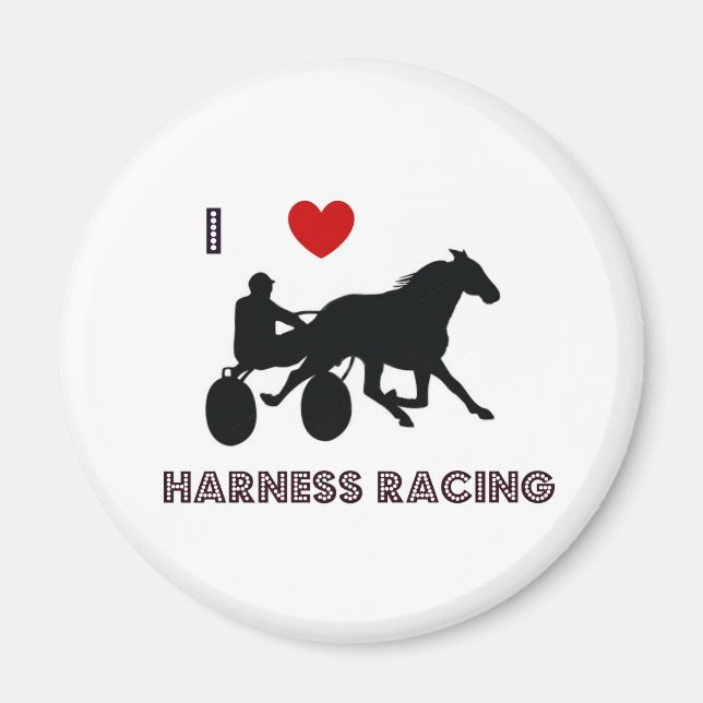 I Love Harness Racing Magnets (Devant)