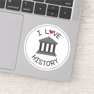 I Love Histoire École Die Cut Sticker Decal