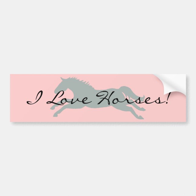 I Love Horses Bumper Sticker (Devant)