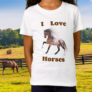 I Love Horses - Paint Horse - Girls Horse T-Shirt