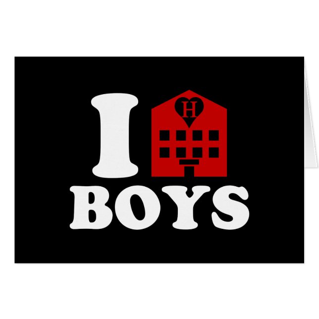 I Love Hotel Boys Card (Devant horizontal)