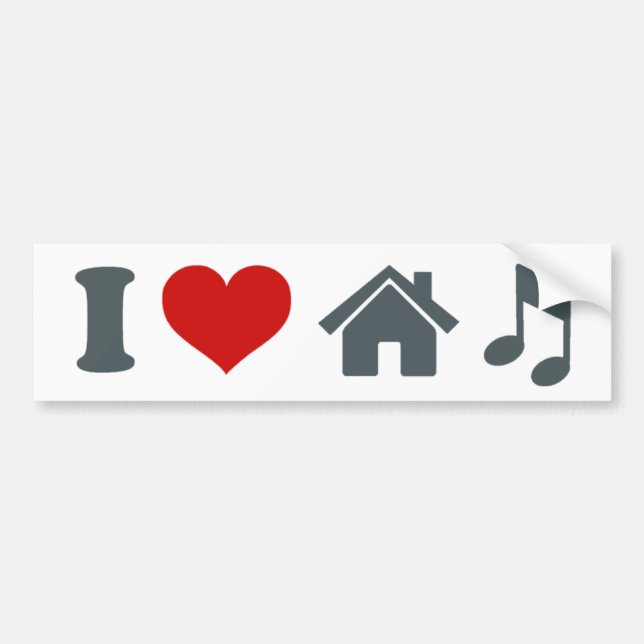 I Love House Music Bumper Sticker (Devant)