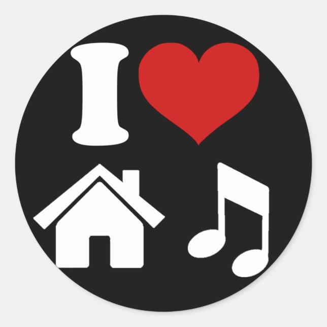I Love House Music Sticker (Devant)