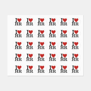 I ❤️ Love HR Vêtements Sticker - Personnel du mini