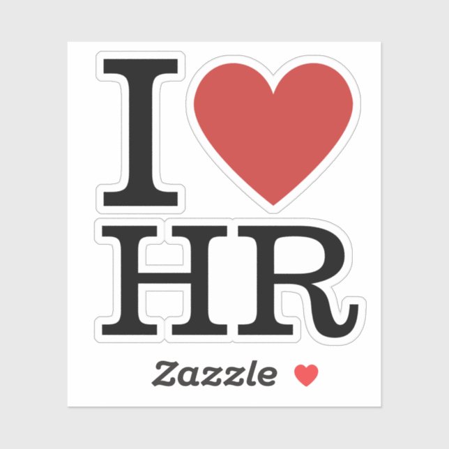 I ❤️ Love HR Vinly Sticker - HR Dept. Personnel (Feuille)