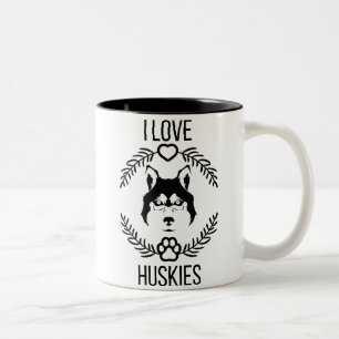 I Love Husky tendance Mug moderne pour amoureux de