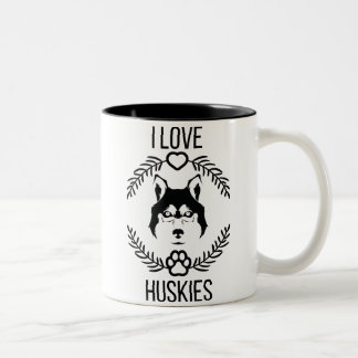 I Love Husky tendance Mug moderne pour amoureux de