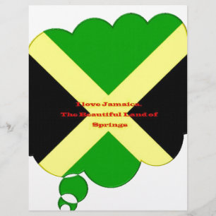 I Love Jamaica National Flag Colors