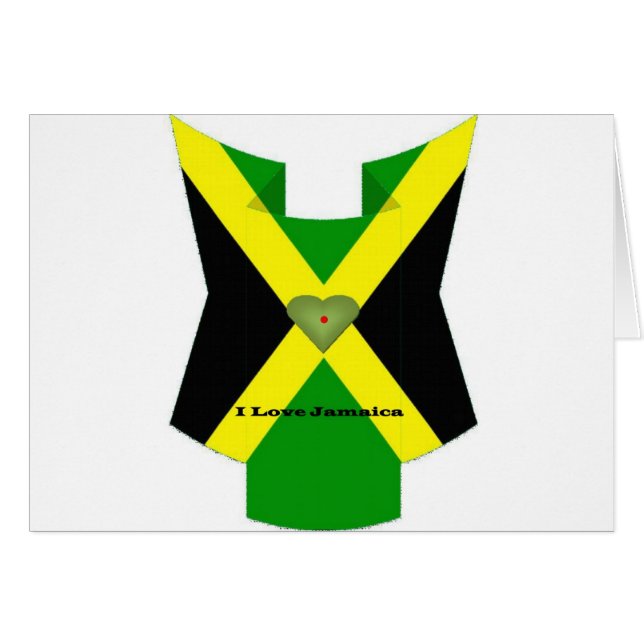 I Love Jamaica National Flag Colors (Devant horizontal)