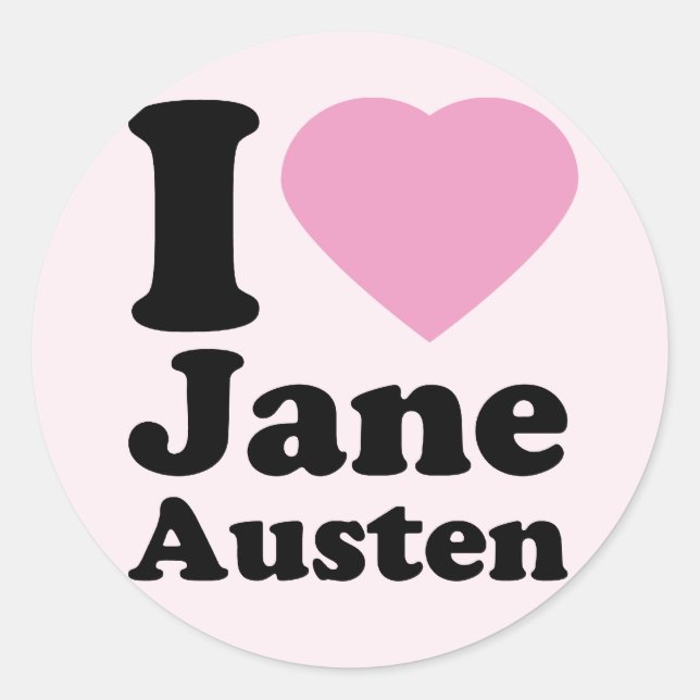 I Love Jane Austen Stickers (Devant)