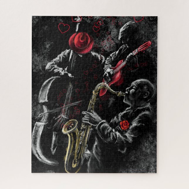 I Love Jazz Music Jigsaw Puzzle - peinture (Vertical)